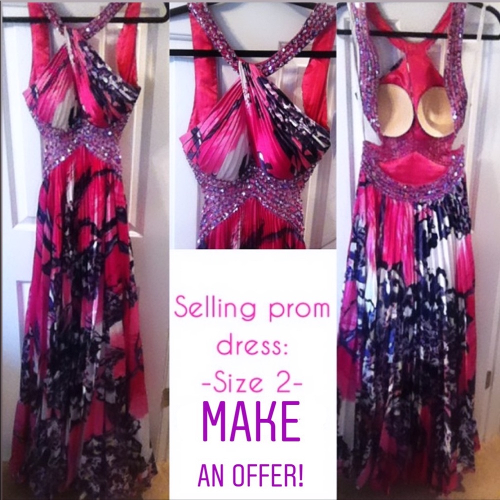 Beautiful Beaded Backless Prom Dress
